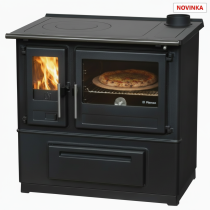 Liatinový sporák Plamen Slavonac N, 8-11kW, pravá strana, čierný
