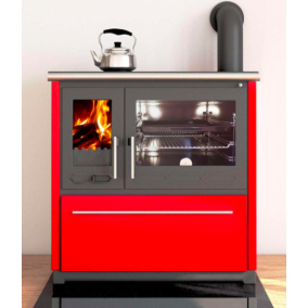 Kachľový sporák Plamen 850 Glas, 8kW, ľavá strana, bordový 