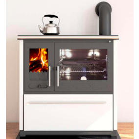 Kachľový sporák Plamen 850 Glas, 8kW, pravá strana, biely 
