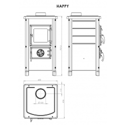 Krbové kachle MBS Happy, 6,1kW, čierna farba 2