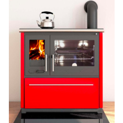 Kachľový sporák Plamen 850 Glas, 8kW, ľavá strana, bordový 